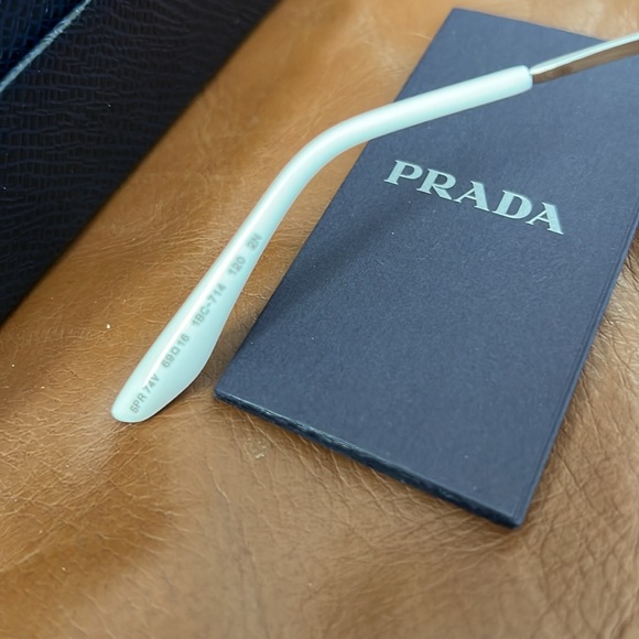 Prada | Catwalk PR 74VS Sunglasses by Prada™. Cat-Eye / Silver, Semi Rimless. - Picture 10 of 11